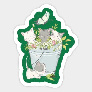 Cute Spring Kitties Sticker